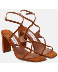 Jimmy Choo - Azie 85 Suede Sandals - Lyst