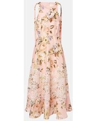Zimmermann - Acacia Broderie Anglaise Linen Midi Dress - Lyst