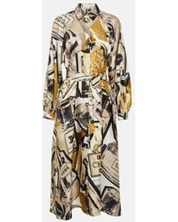 Max Mara - Rimmel Shirt Dress In Printed Silk - Lyst