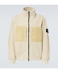 Stone Island - Compass Cotton-Blend Fleece Jacket - Lyst
