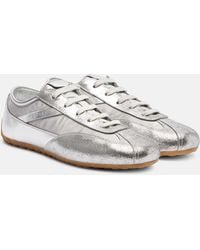 McQueen - Boxe Metallic Leather Sneakers - Lyst