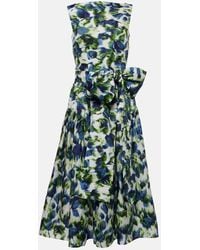 Erdem - Floral Bow-Detail Cotton Midi Dress - Lyst