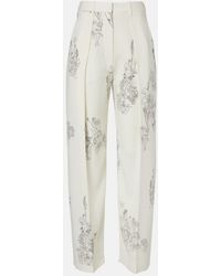 Victoria Beckham - Floral Wide-Leg Pants - Lyst