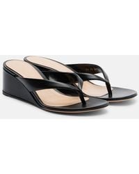 Gianvito Rossi - Leather Wedge Thong Sandals - Lyst