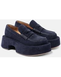 JW Anderson - Suede Platform Penny Loafers - Lyst