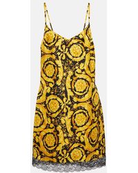 Versace - Kleid Mit Barocco-Print - Lyst