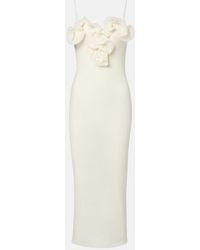 Magda Butrym - Floral-Applique Crepe Midi Dress - Lyst