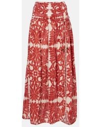 Poupette - Carla Printed Cotton Maxi Skirt - Lyst