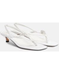 TOTEME - Floral-Applique Satin Slingback Sandals - Lyst