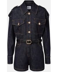 Self-Portrait - Denim Romper - Lyst