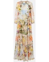 CAMILLA - Embellished Printed Silk Maxi Dress - Lyst