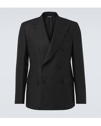 Dolce & Gabbana - Double-Breasted Linen Suit Jacket - Lyst