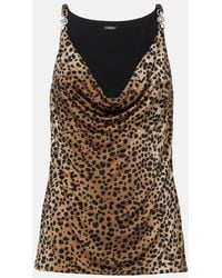 Versace - Medusa '95 Leopard-Print Draped Top - Lyst