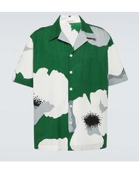 Valentino - Floral Cotton Poplin Bowling Shirt - Lyst