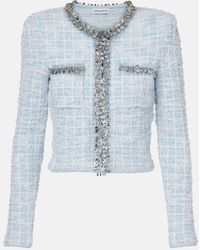 Self-Portrait - Sequined Checked Cardigan - Lyst
