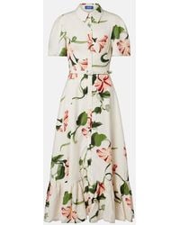 LEO LIN - Becca Belted Floral Linen-Blend Shirt Dress - Lyst