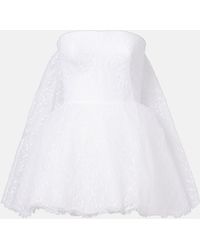 Givenchy - Lace Strapless Mini Cape Dress - Lyst