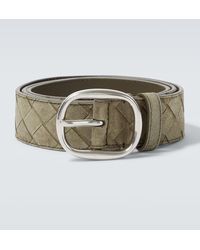Bottega Veneta - Guertel Intrecciato Aus Veloursleder - Lyst