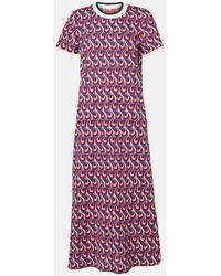 La DoubleJ - Bedrucktes Midikleid Swing Sporty Aus Jersey - Lyst