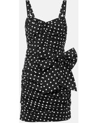 Dolce & Gabbana - Polka-Dot Cotton-Blend Minidress - Lyst