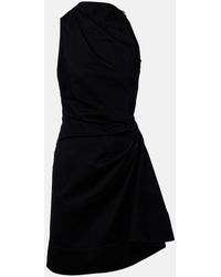 McQueen - Draped Cotton Minidress - Lyst