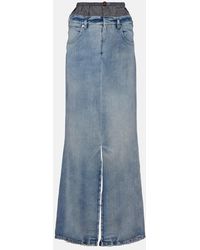 Maison Margiela - Four Stitches Denim Maxi Skirt - Lyst