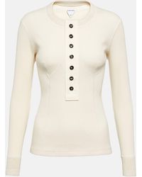 Bottega Veneta - Ribbed-knit Cotton-blend Henley Shirt - Lyst