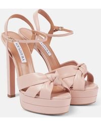 Aquazzura - Nina 130 Leather Platform Sandals - Lyst