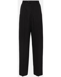 Balenciaga - Mid-Rise Wool Wide-Leg Pants - Lyst