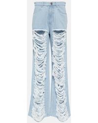 Dion Lee - Distressed Low-Rise Wide-Leg Jeans - Lyst