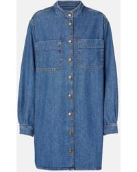 FRAME - Hemdblusenkleid Double Pocket Aus Denim - Lyst