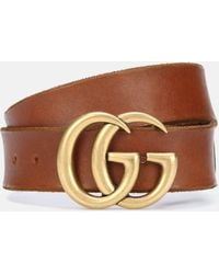 Gucci - Leather Double G Belt - Lyst