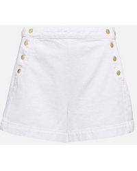FRAME - Sailor Snap High-rise Denim Shorts - Lyst