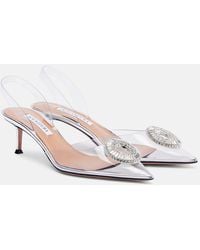 Aquazzura - Crystal Hoop 50 Pvc Slingback Pumps - Lyst