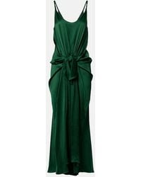 JW Anderson - Gathered Silk Satin Midi Dress - Lyst