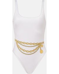 Versace - Costume Intero Con Stampa Treasure - Lyst