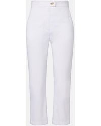 Max Mara - Curve Cotton-Blend Cropped Straight Pants - Lyst