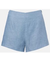 Posse - Thea High-Rise Linen Shorts - Lyst