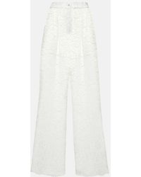 Dolce & Gabbana - Weite High-Rise-Hose Aus Spitze - Lyst