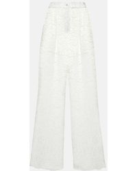 Dolce & Gabbana - High-rise Lace Wide-leg Pants - Lyst