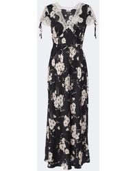 RIXO London - Fern Floral Lace-Trimmed Satin Midi Dress - Lyst