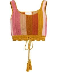 Anna Kosturova Sunset Crochet Crop Top - Multicolour