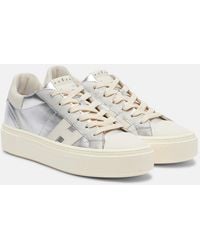 Hogan - Crosswind Metallic Leather Sneakers - Lyst