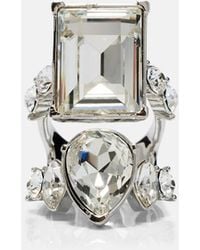 McQueen - Ring Cocktail Mit Kristallen - Lyst