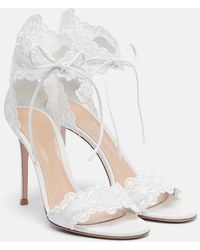 Gianvito Rossi - Evie 105 Embroidered Leather Sandals - Lyst
