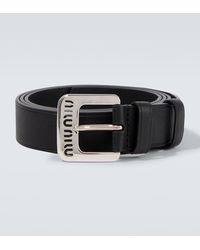 Miu Miu - Logo Leather Belt - Lyst