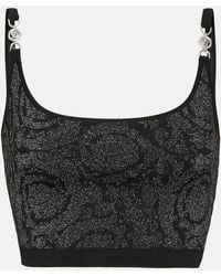 Versace - La Greca Medusa '95 Knit Crop Top - Lyst