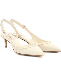 Valentino Pumps Rockstud aus Leder - Weiß