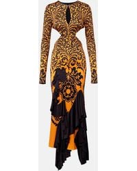 Etro - Printed Open-Back Midi Dress - Lyst
