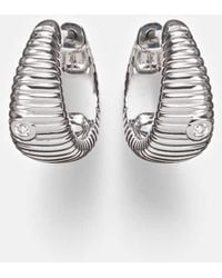 Yvonne Léon - Ohrringe Berlingot Nano Aus 9Kt Weissgold (375/1000) Mit Diamanten - Lyst